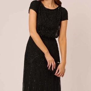 Beaded Black Evening Gown